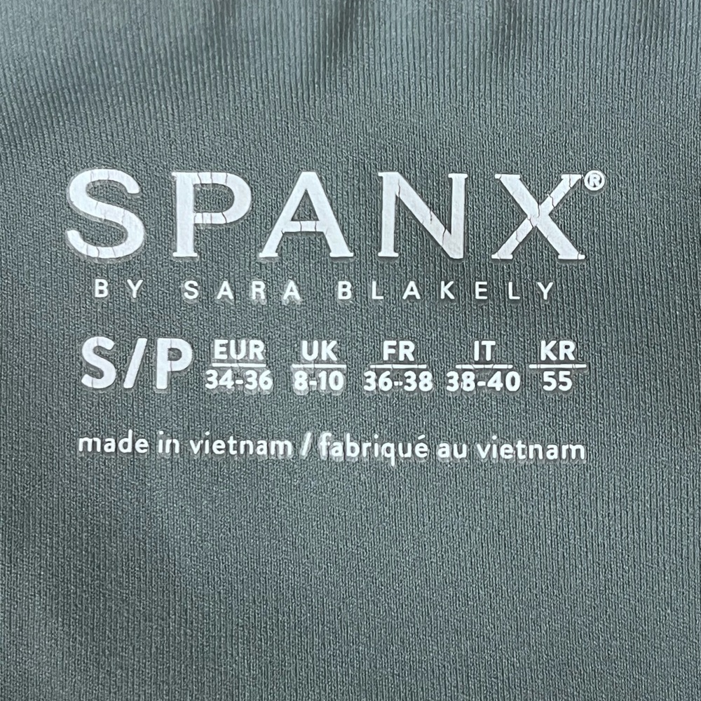 SPANX Shape 7/8 Booty Boost Leggings Womens Small Olive Green Slimming - Picture 7 of 13